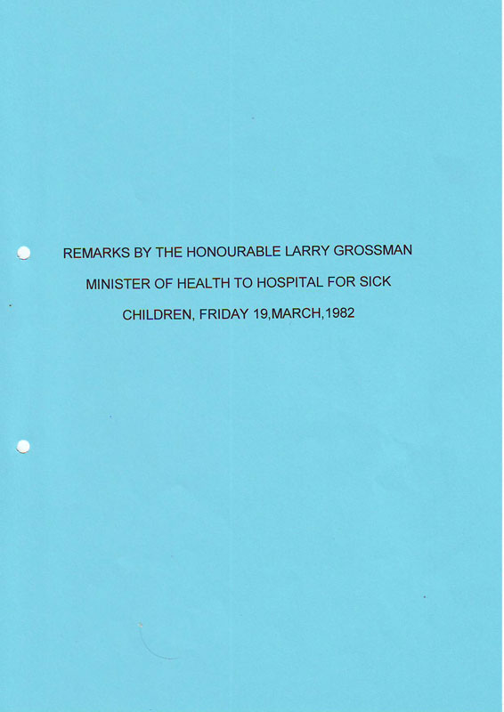 Coperta discursului lui Larry Grossman